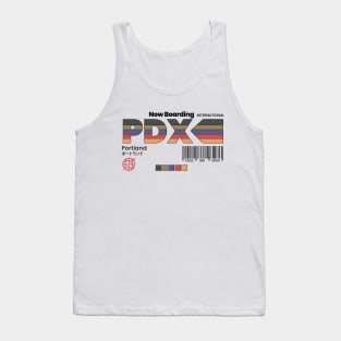 Vintage Portland PDX Airport Label Retro Travel Oregon Tank Top